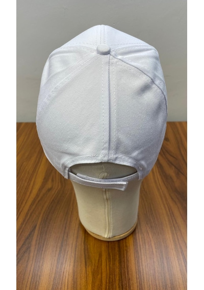 Penguen Nakışlı Gabardin Kumaş Unisex Cap Şapka Beyaz