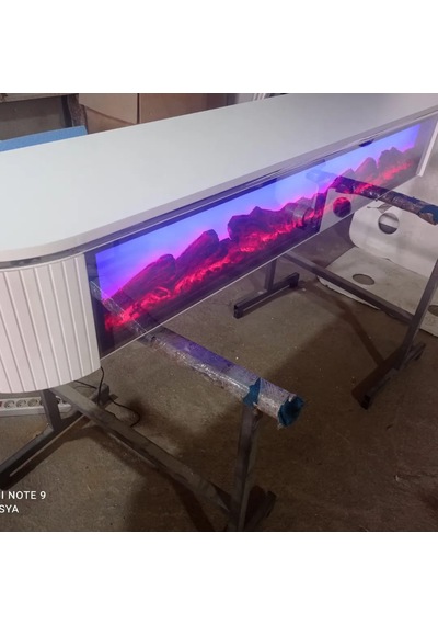 Desing Tv Sehpası 200cm Beyaz +gümüş