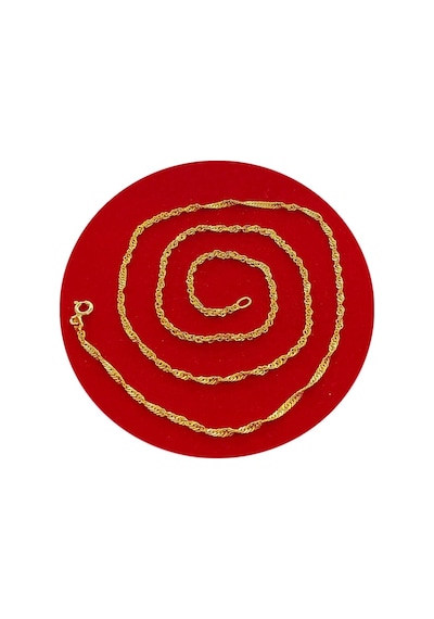 Sarı Renk Zincir 50 Cm Uzunluğunda Gümüş Kolye Ucu Zinciri Burgul (437286083)