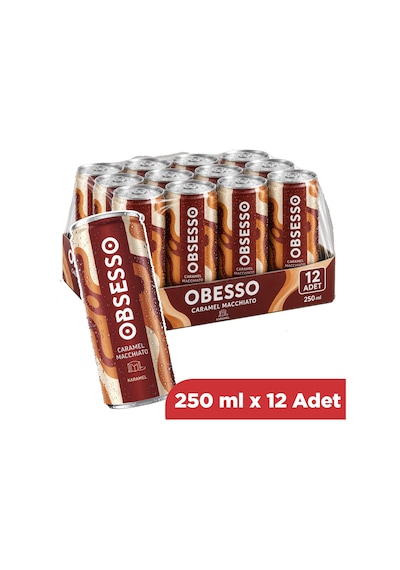 Obsesso Caramel Macchiato Soğuk Kahve 250 Ml X 12 Adet Hazır
