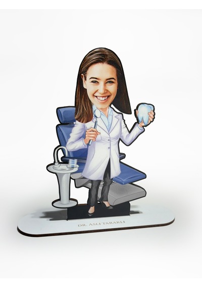 Kişiye Özel Mdf Karikatür Figür - Diş Hekimi İçin Hediye