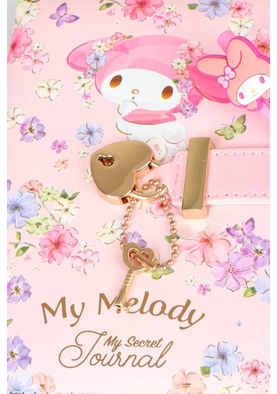 X Dekomus Lisanslı My Melody Dreamy Secret Garden A6 Kilitli Hatıra Defteri & 3d Uçlu Kalem Seti Altın