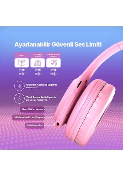 Soundbuddy Funled 2KM172 Bluetooth 5.3 Led Işıklı Kulak Üstü Kulaklık