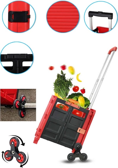 Merdiven Çıkan Alışveriş Koli Paket Taşıma Pazar Arabası 100kg