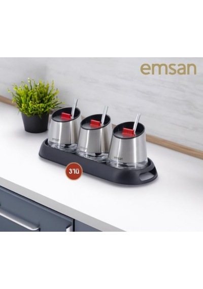 Emsan Yonca 3lü Baharat Seti Gümüş