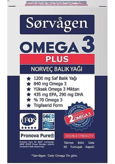 Sorvagen Omega 3 Plus Norveç Balık Yağı 60 Kapsül