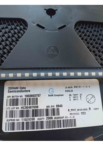 Lsa67k Super Red, 630nm 30mlm, 2ma Osram Trimer Opto 16 Adet