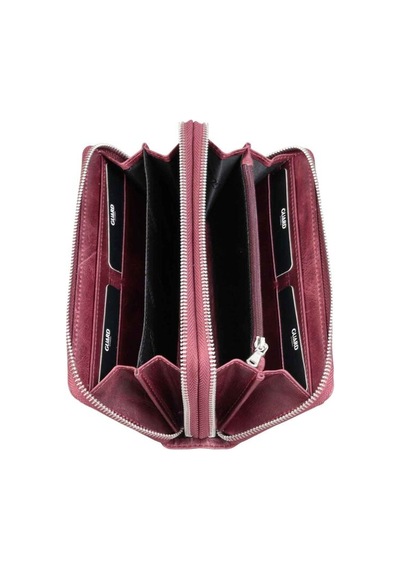 Guard Crazy Bordo Hakiki Deri Çift Fermuarlı El Çantası // Grd260225wt1460 Çok Renkli