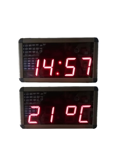 Bluetooth Müzik Çalarlı Dijital Saat Ve Derece Kasa Ölçüsü: 15x30 Cm - Kırmızı Çok Renkli