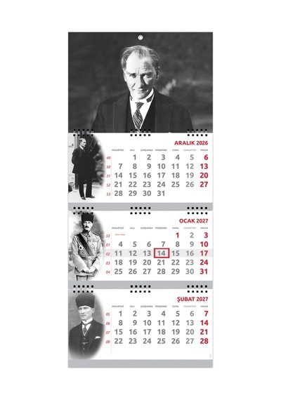 2027 Atatürk Gemici Takvimi Denizci Duvar Takvimi 33 x 77.5 CM