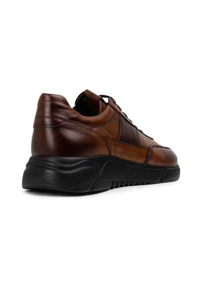 Deery Hakiki Deri Taba Rengi Erkek Sneaker Ayakkabı - 01963Mtbae02 Taba