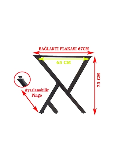 Bin1Fırsatt Pingolu Metal Ayak Ahşap Masif Kütük Yemek Masası Ayağı