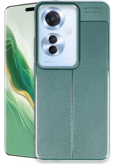 Oppo Reno 11f Uyumlu Kılıf Auto Focus Kapak - Koyu Yeşil