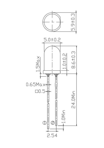 Flaşörlü Led Yeşil 2 Bacaklı 5mm