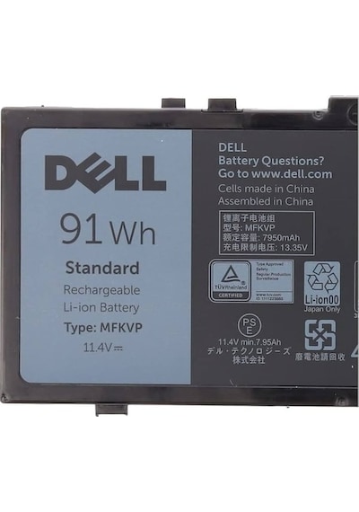 Dell Precision 7520, P53f P53f002 Notebook/laptop Bataryası Pili