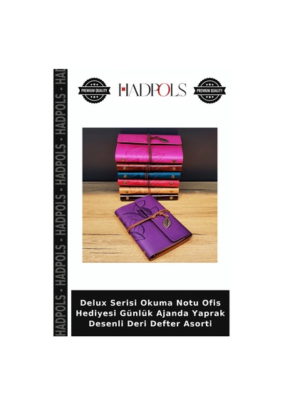 Delux Serisi Okuma Notu Ofis Hediyesi Günlük Ajanda Yaprak Desenli Deri Defter Asorti Çok Renkli