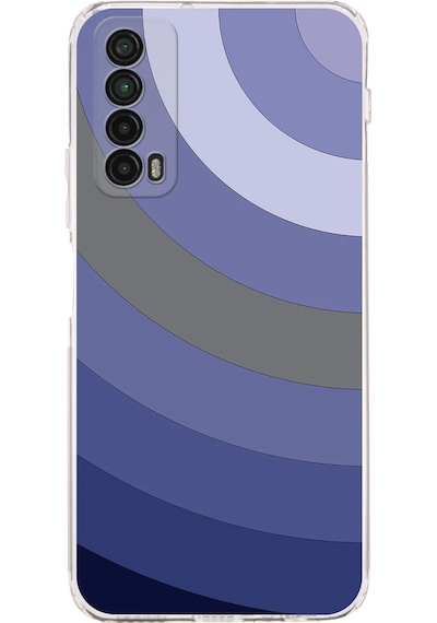 Huawei Psmart 2021 Uyumlu Kamera Korumalı Renk Cümbüşü D Tasarımlı Şeffaf Silikon Kılıf