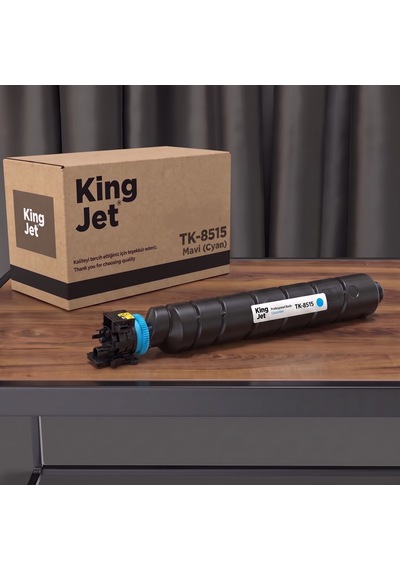 Kingjet Kyocera Uyumlu  Tk-8515 Mavi Standart Kapasiteli Tekli Çipli Uyumlu  Toner