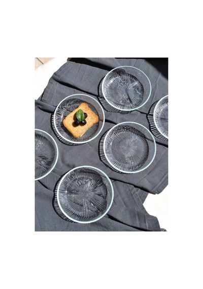 6'lı Cam Kase Mini Kahvaltılık Çerezlik Meze Tabağı 12 Cm İkramlık- Linya Şeffaf