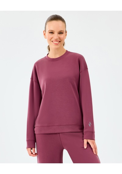 Skechers W Lounge Loose Crew Neck Sweatshirt Kadın Bordo Sweatshirt S2510052-3877 Bordo