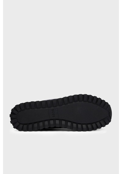 Boss Logolu Deri Sneaker Ayakkabı Erkek Ayakkabı 50568574 404 Lacivert