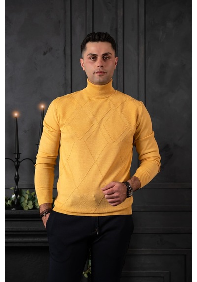 Nehir By Ahmet Ülker Regular Fit Balıkçı Yaka Pamuklu Erkek Triko Kazak 001