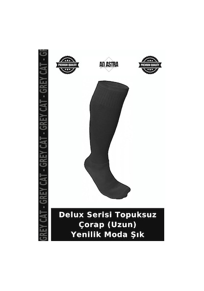 Grey Cat Delux Serisi Topuksuz Çorap Uzun Yenilik Moda Şık Çok Renkli