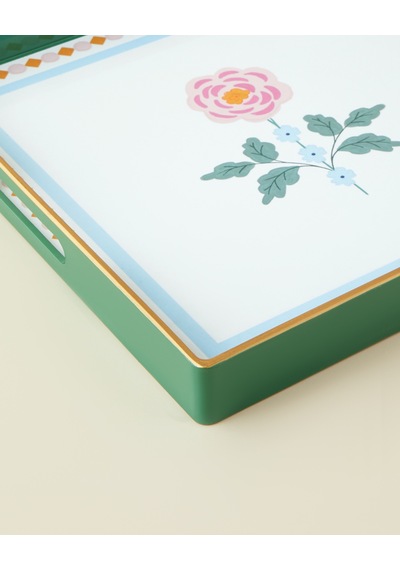 Rustic Florals Tepsi 35,5x35,5 Cm Yeşil