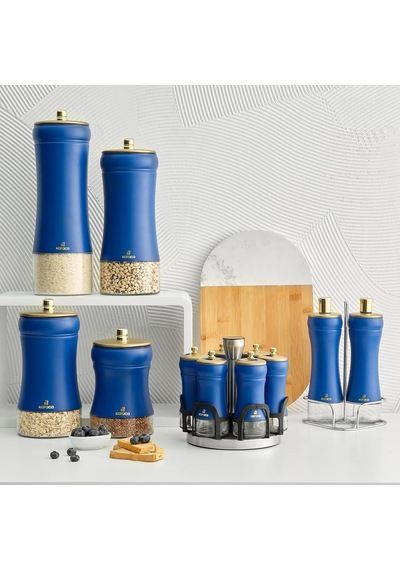 Blue Berry 5 Parça Cam Baharat Takımı Çok Renkli