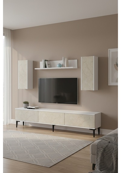 Tvr1899bt - Aplos Tvr180 Tv Ünitesi Takım , Tv Sehpası Beyaz-traverten Kapak 180cm Tvr1899bt - Aplos Tvr180 Tv Ünitesi Takım , Tv Sehpası Beyaz-traverten Kapak 180cm