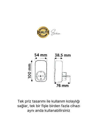 Premium Dijital Akım Korumalı Tekli Priz Tv Bilgisayar Led Göstergeli Ekran Çocuk 4000 Watt Güvenli