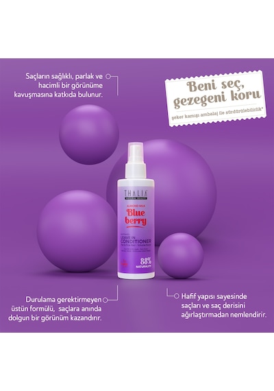 Thalia Badem Sütü & Yaban Mersini Özlü İnce Telli & Düz Saçlar Sıvı Saç Kremi 200 ML