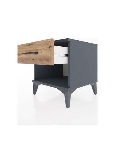 Hyperion Komodin Tek Çekmeceli 44x44x48 Antrasit-çam Antrasit