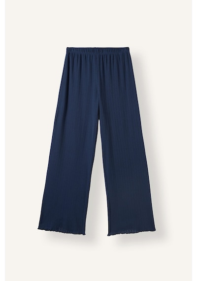 Defacto Regular Fit Uzun Kollu Hırka Üst Geniş Paça Alt Pijama Takımı H4375ax26aunv241 Lacivert-nv241