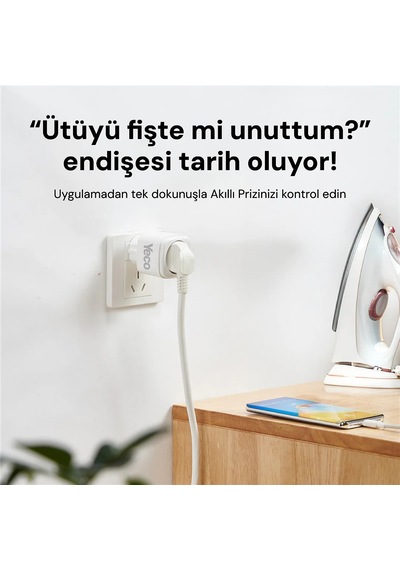 Yeco Sp-16 Akıllı Priz, Wi-fi Uyumlu, Telefonla Kontrol, 16a Akım Koruma, Enerji İzleme, 2 Adet 2 Adet