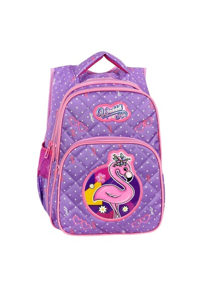 Waddell Lila Flamingo Desenli Embos Ilkokul Çantası Beslenme Çantalı 24004 Çok Renkli
