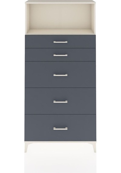 Arges Dolap Tek Raflı 5 Çekmeceli 88x30x182 Aytaşı-antrasit Aytaşı