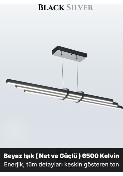 Cosmo Silver Downlight Sarkıt Aşağı Yönlü Modern Led Linear Avize Beyaz Işık