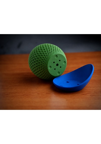 Bezos 3d Baskı Küre Saksı - Kafes Dokulu İki Parçalı Dekoratif Saksı - Yeşil-mavi Mmbz Standart 42205352