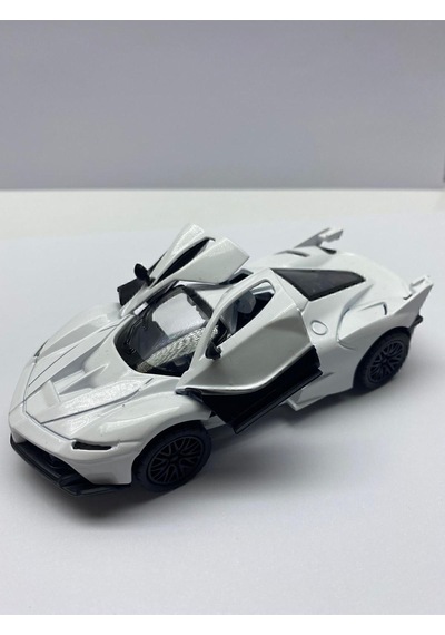 Oyuncak Araba Metal Sesli Işıklı Ferrari Çek Bırak Model Araç 12 Cm Beyaz Beyaz