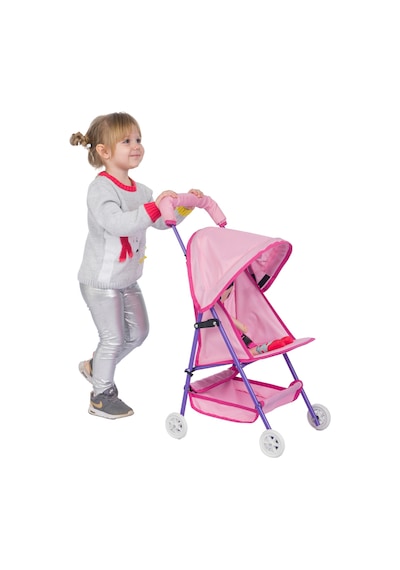 Baby Oyuncak Metal Bebek Arabası Oyuncak Puset Mor - Pembe