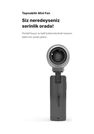 Xenon Smart Taşınabilir Şarjlı 5 Kademeli El Fanı 7 Saat Kullanım 14000 Rpm Sessiz Mini Vantilatör X6101