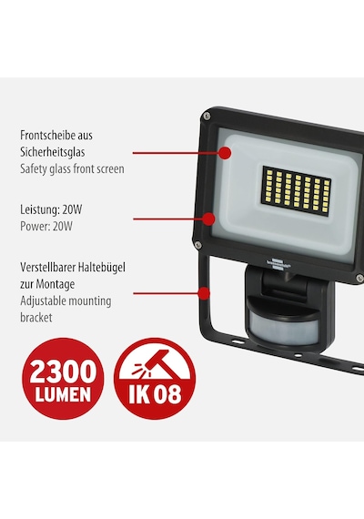 Nuevo 2024 Foco Led Jaro 3060 P Con Dedektör İnfrarrojo De Movimientos, 2300 Lümen, 20 W, Ip65