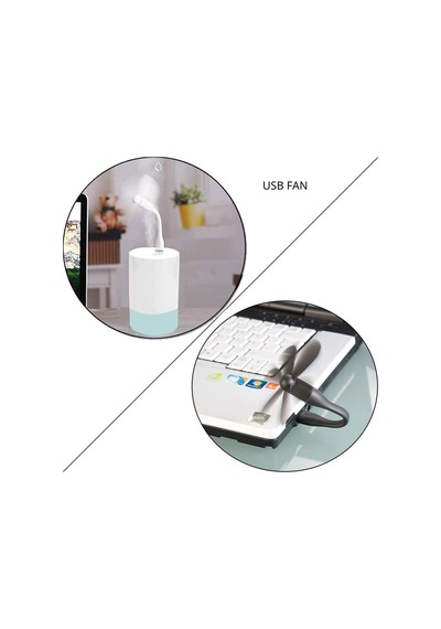 Esnek Taşınabilir Mini Usb Vantilatör Fan Serinletici Laptop Powerbank Uyumlu Sessiz Güçlü Pervane Beyaz