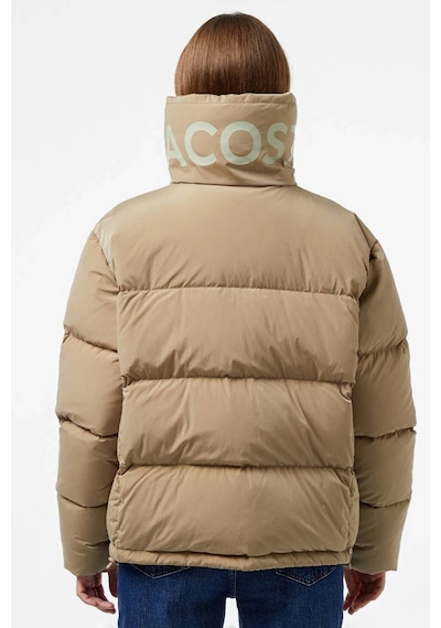 Lacoste Down Fill Jacket Kaztüyü Dolgu Dik Yaka Açık Kahverengi Kadın Mont Kahverengi