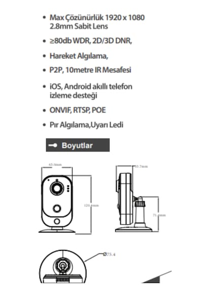 Bester Güvenlik 2mp Ip Küp Kamera