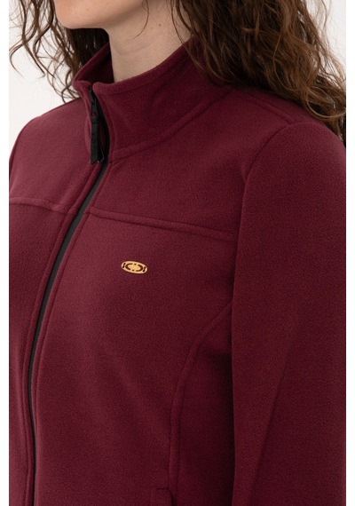 U.S. Polo Assn. Kadın Bordo Fermuarlı Dik Yaka Polar Sweatshirt 50316729-VR177