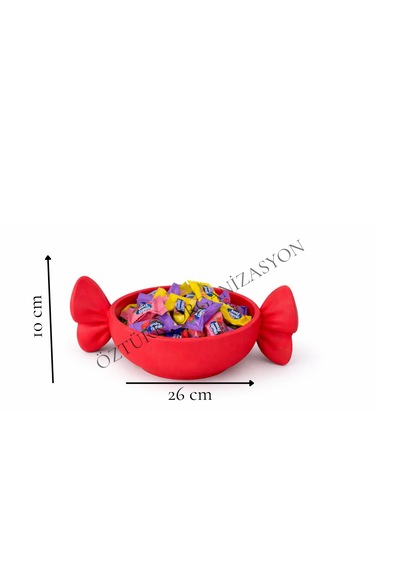 Şeker Tasarımlı Dekoratif Kase Atıştırmalık Ve Şekerlik -bayrama Özel Tasarım 24 Cm