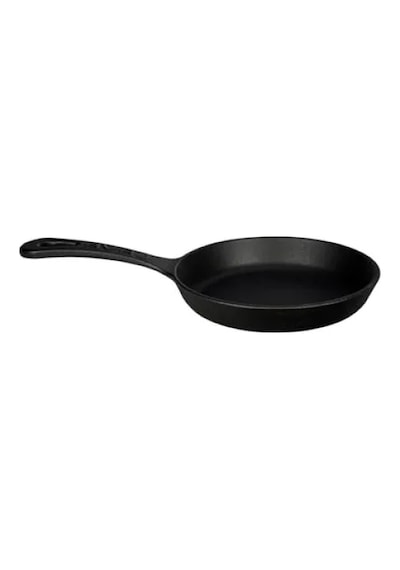 16 Cm Dökme Demir Mini Yuvarlak Saplı Tava 001 Siyah