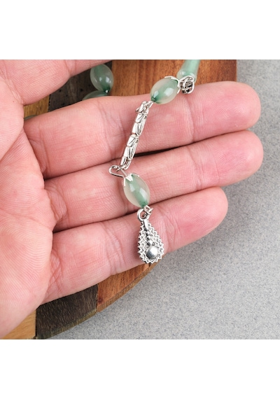 Kedigözü Alpaka Püsküllü Beyzi Kesim 7x11mm Tesbih- Yeşil